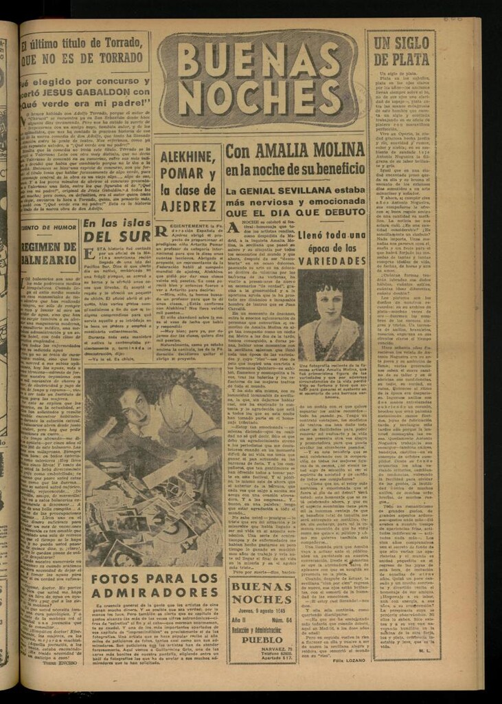Miniatura de Buenas Noches del 9 de agosto de 1945, nº 64