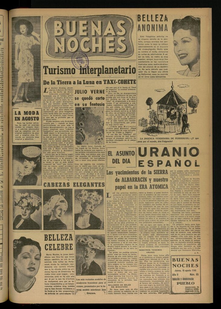 Miniatura de Buenas Noches del 16 de agosto de 1945, nº 65