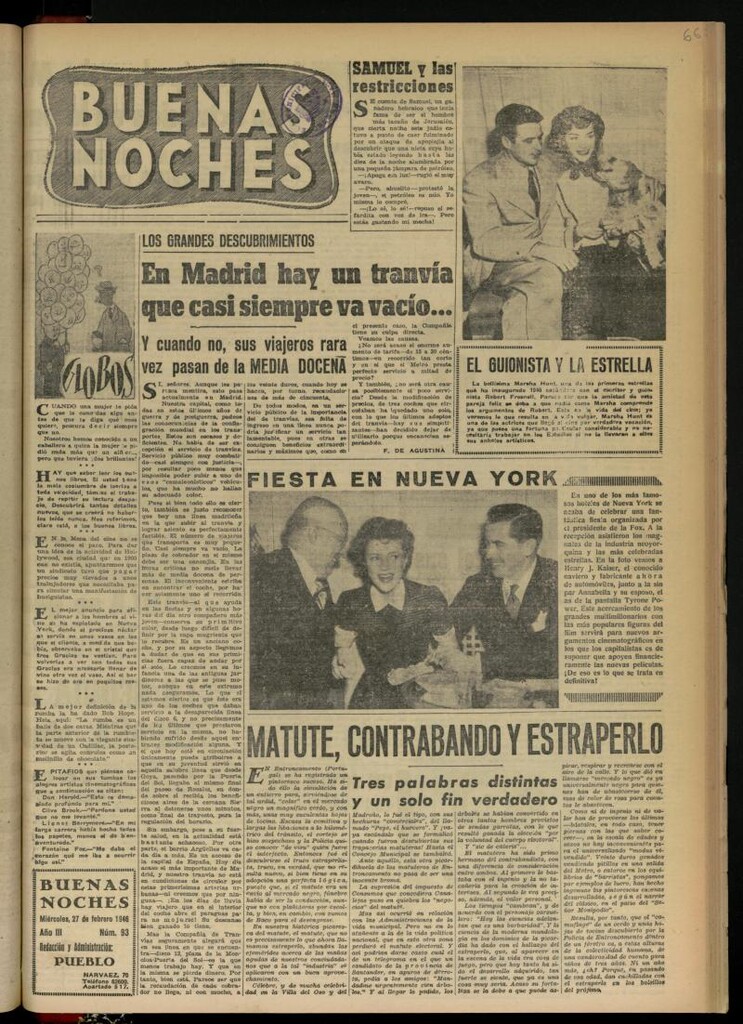 Miniatura de Buenas Noches del 27 de febrero de 1946, nº 93