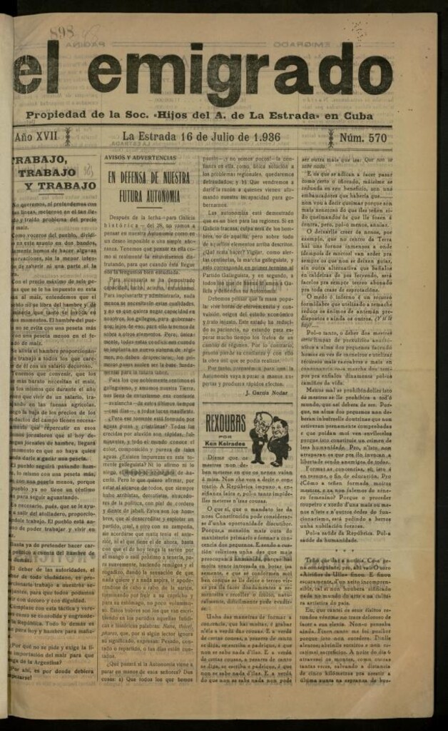Miniatura de El Emigrado del 16 de julio de 1936, nº 570