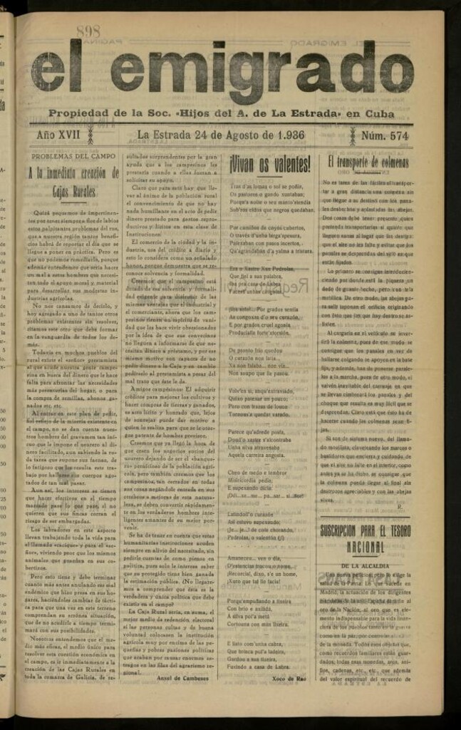 Miniatura de El Emigrado del 24 de agosto de 1936, nº 574
