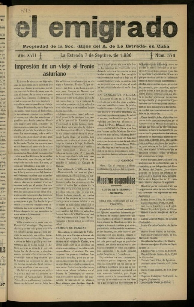Miniatura de El Emigrado del 7 de septiembre de 1936, nº 576