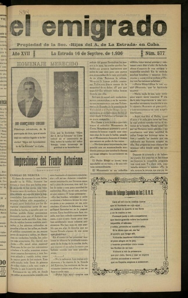 Miniatura de El Emigrado del 16 de septiembre de 1936, nº 577