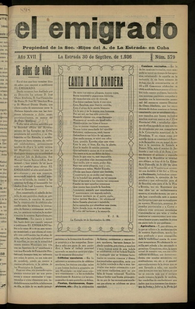 Miniatura de El Emigrado del 30 de septiembre de 1936, nº 579