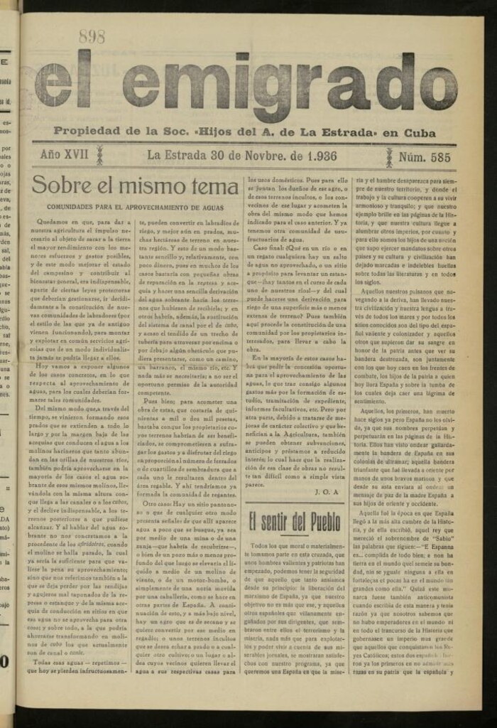 Miniatura de El Emigrado del 30 de noviembre de 1936, nº 585