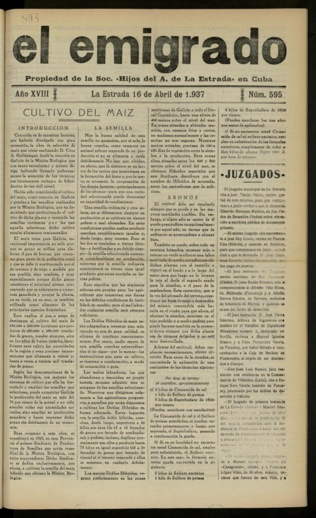 Miniatura de El Emigrado del 16 de abril de 1937, nº 595