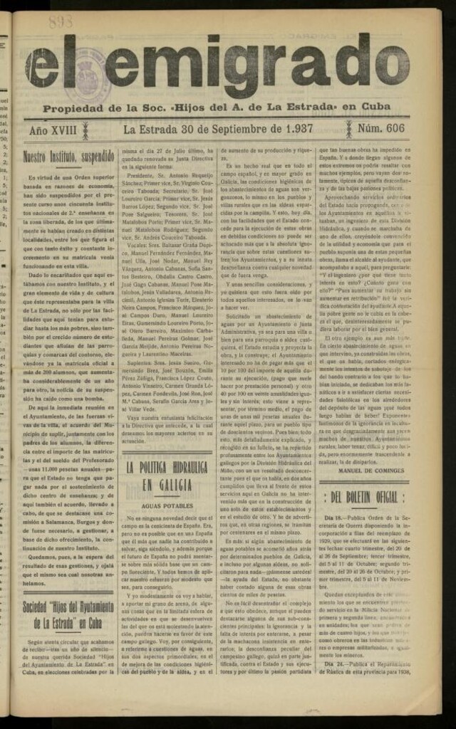 Miniatura de El Emigrado del 30 de septiembre de 1937, nº 606