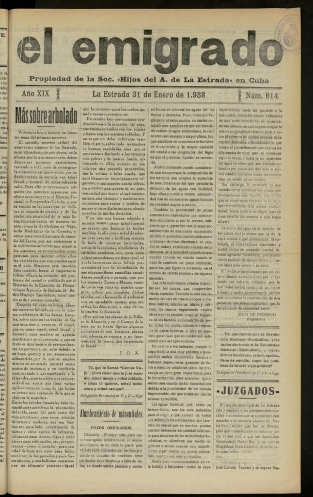 Miniatura de El Emigrado del 31 de enero de 1938, nº 614