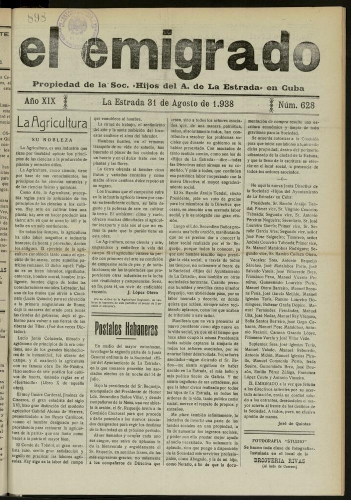 Miniatura de El Emigrado del 31 de agosto de 1938, nº 628