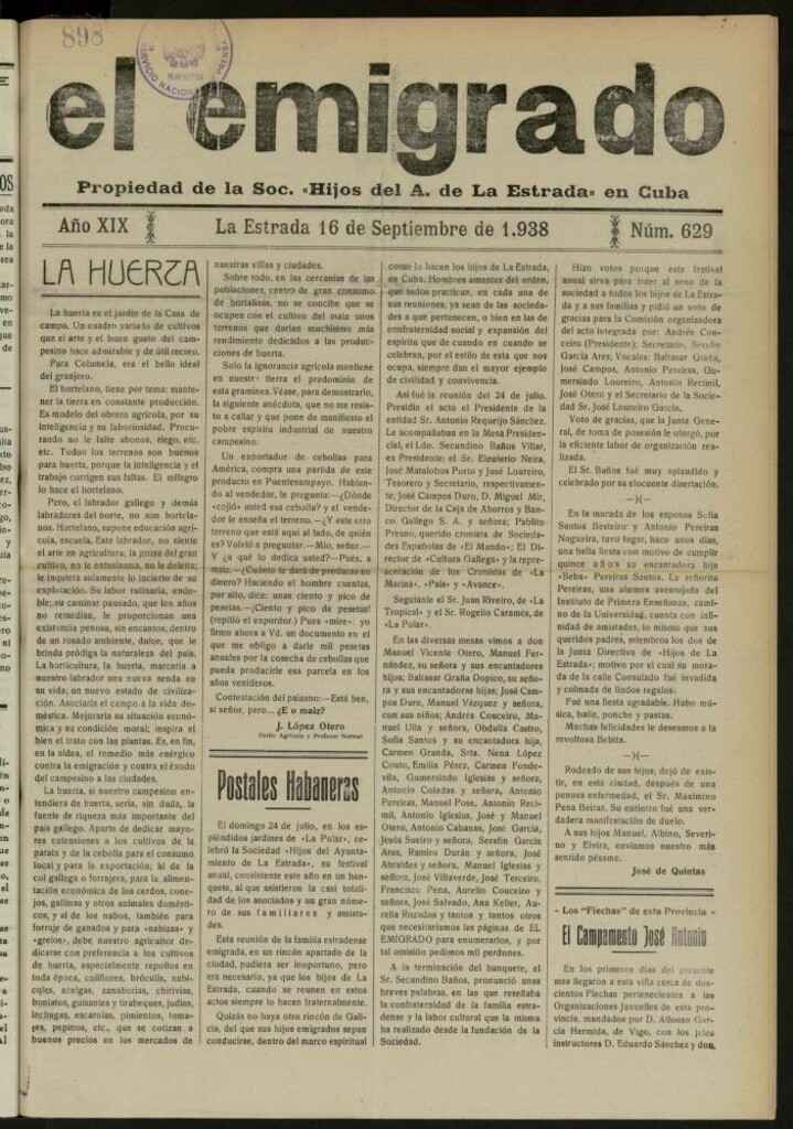Miniatura de El Emigrado del 16 de septiembre de 1938, nº 629