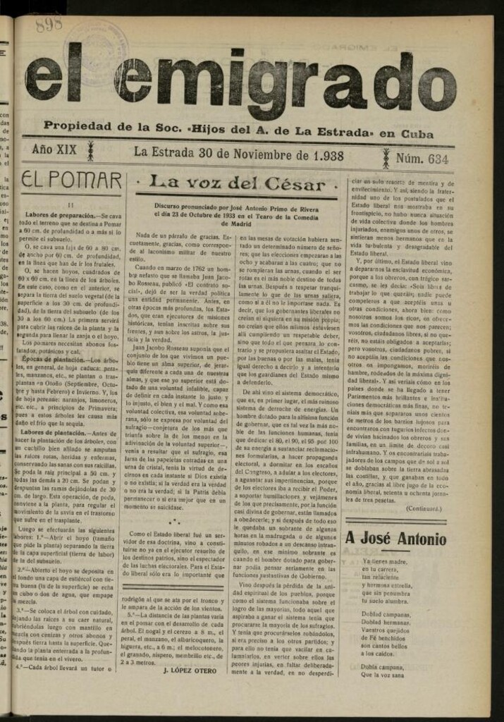 Miniatura de El Emigrado del 30 de noviembre de 1938, nº 634