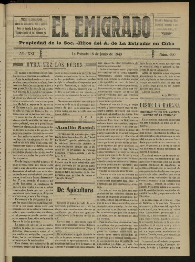Miniatura de El Emigrado del 16 de junio de 1940, nº 660