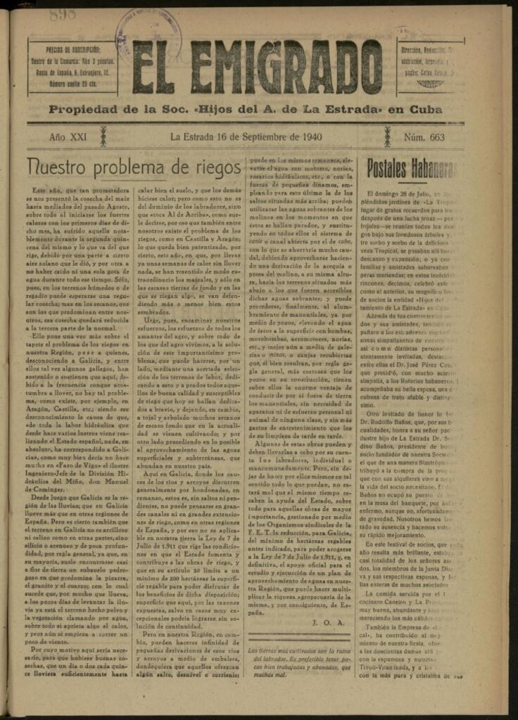 Miniatura de El Emigrado del 16 de septiembre de 1940, nº 663