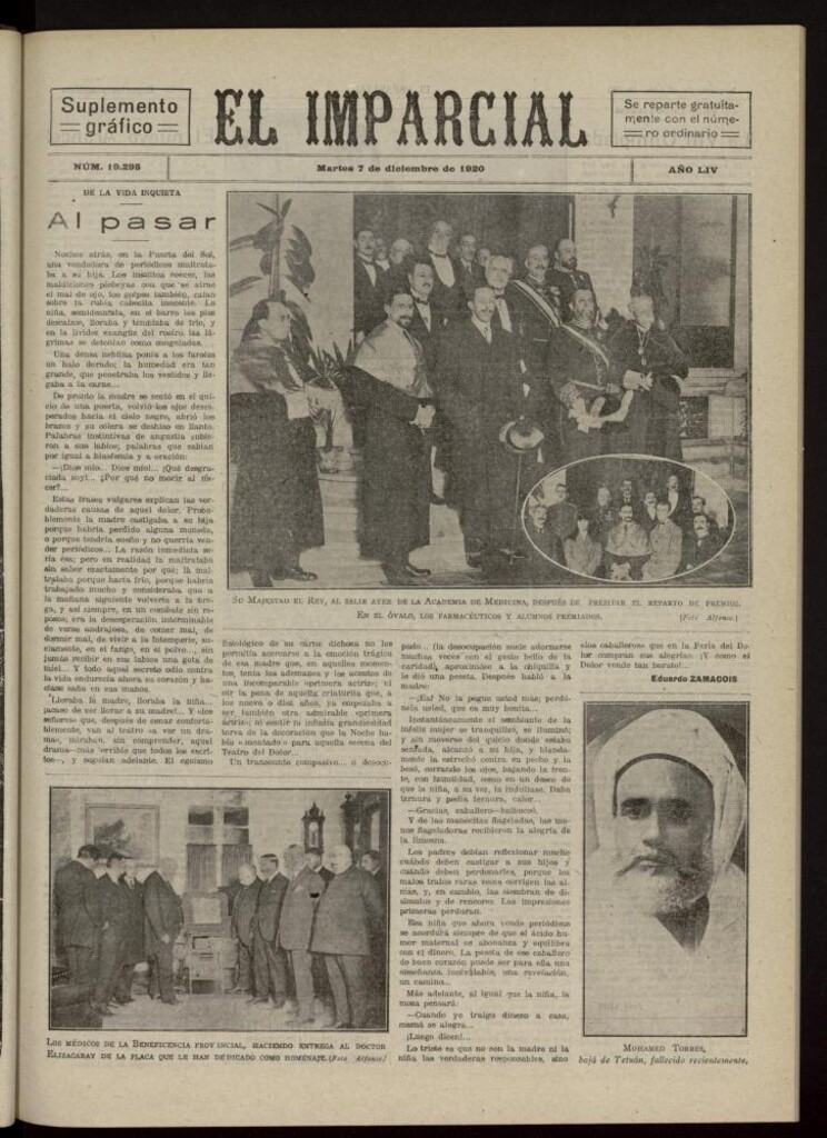 Miniatura de El Imparcial : suplemento gráfico del 7 de diciembre de 1920, nº 19295