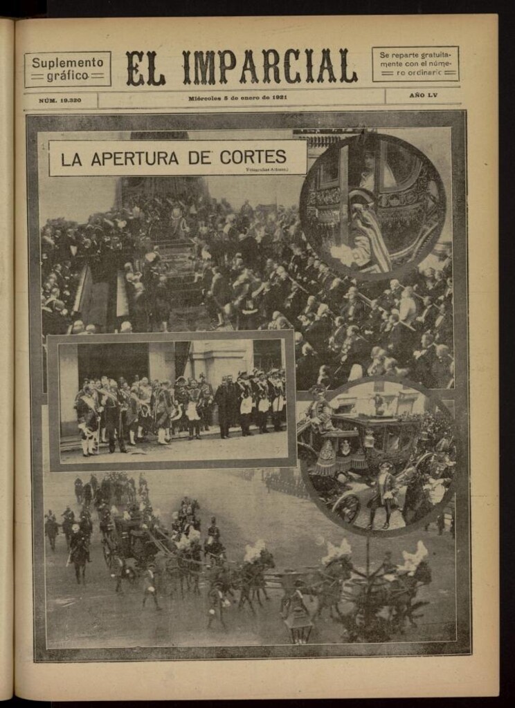 Miniatura de El Imparcial : suplemento gráfico del 5 de enero de 1921, nº 19320