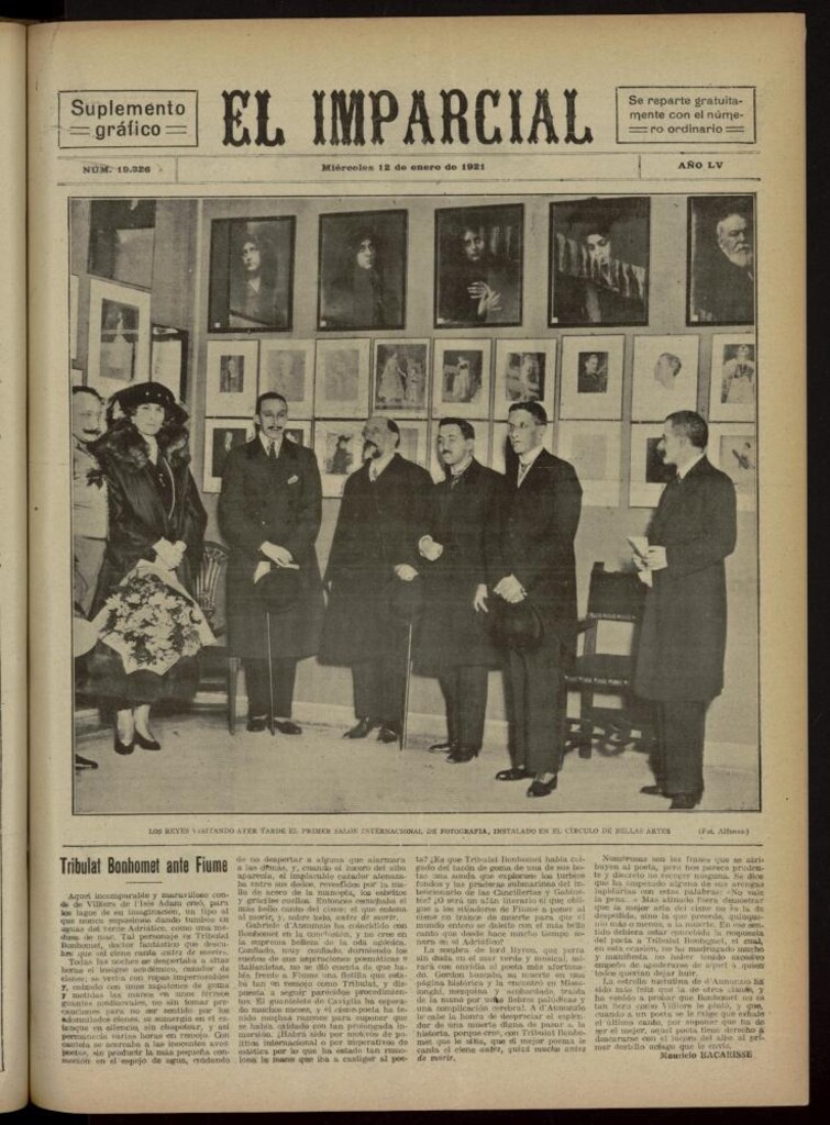 Miniatura de El Imparcial : suplemento gráfico del 12 de enero de 1921, nº 19326
