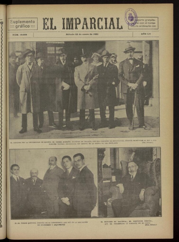 Miniatura de El Imparcial : suplemento gráfico del 22 de enero de 1921, nº 19335