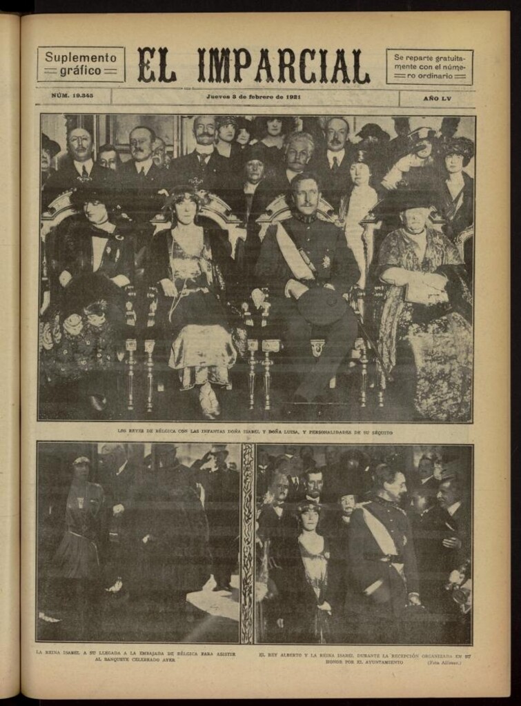 Miniatura de El Imparcial : suplemento gráfico del 3 de febrero de 1921, nº 19345