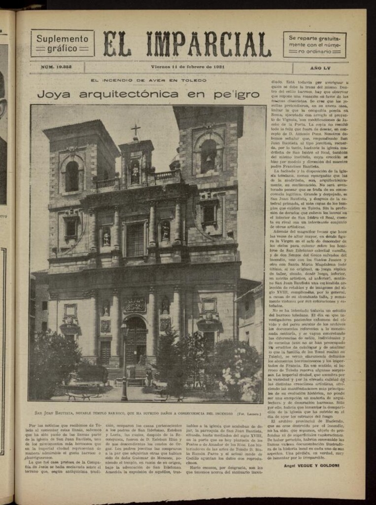 Miniatura de El Imparcial : suplemento gráfico del 11 de febrero de 1921, nº 19352
