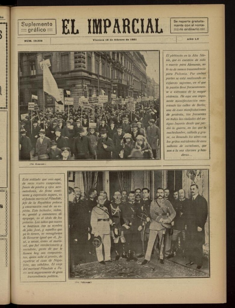 Miniatura de El Imparcial : suplemento gráfico del 18 de febrero de 1921, nº 19358