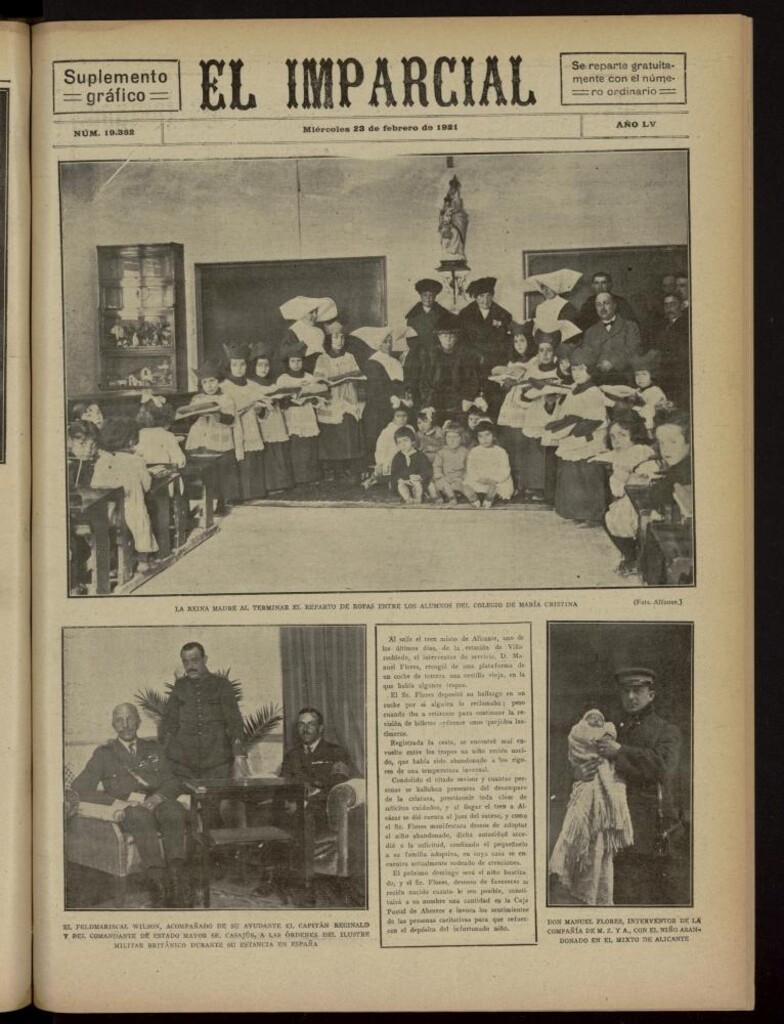 Miniatura de El Imparcial : suplemento gráfico del 23 de febrero de 1921, nº 19362