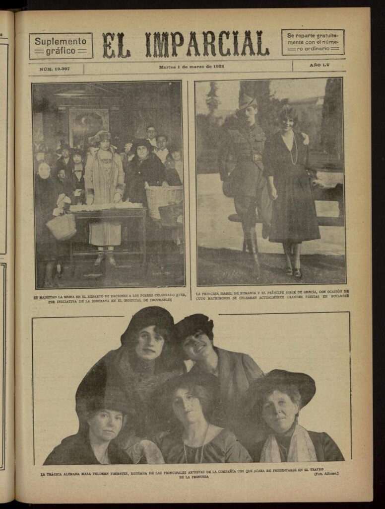 Miniatura de El Imparcial : suplemento gráfico del 1 de marzo de 1921, nº 19367