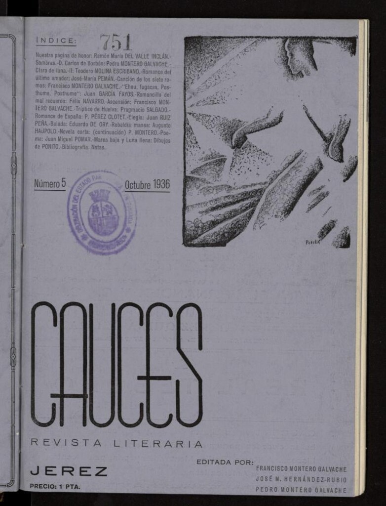 Miniatura de Cauces : revista literaria de octubre de 1936, nº 5