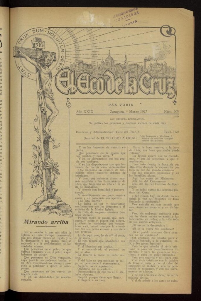 Miniatura de El Eco de la Cruz del 4 de marzo de 1927, nº 669