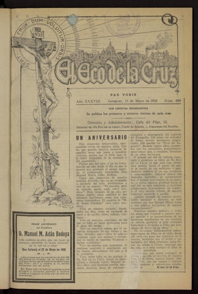 Miniatura de El Eco de la Cruz del 15 de mayo de 1936, nº 889