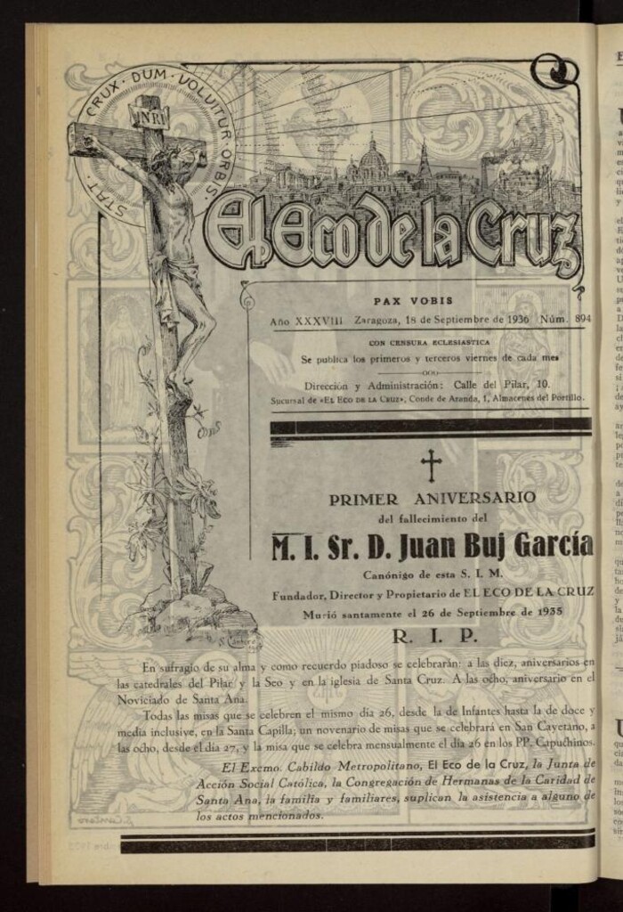 Miniatura de El Eco de la Cruz del 18 de septiembre de 1936, nº 894