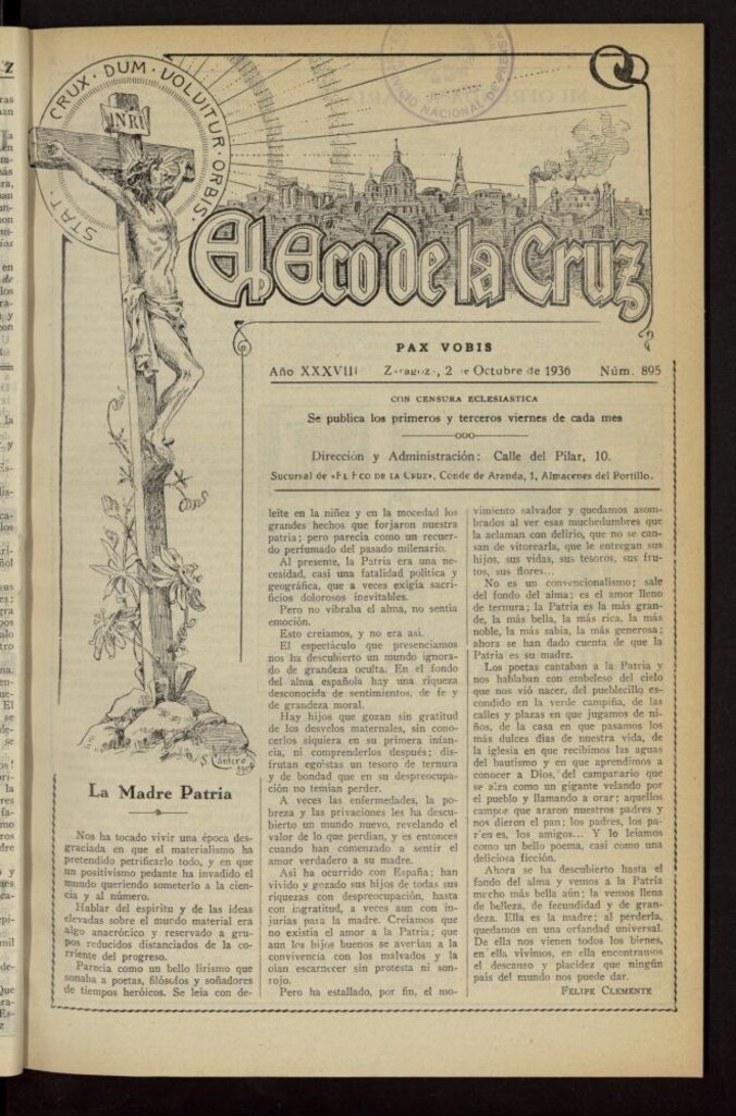 Miniatura de El Eco de la Cruz del 2 de octubre de 1936, nº 895