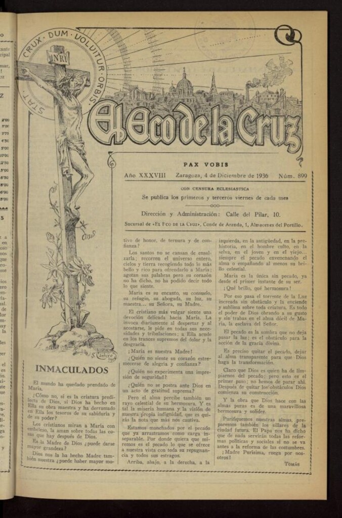 Miniatura de El Eco de la Cruz del 4 de diciembre de 1936, nº 899