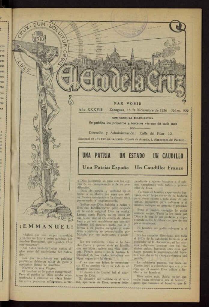 Miniatura de El Eco de la Cruz del 18 de diciembre de 1936, nº 900