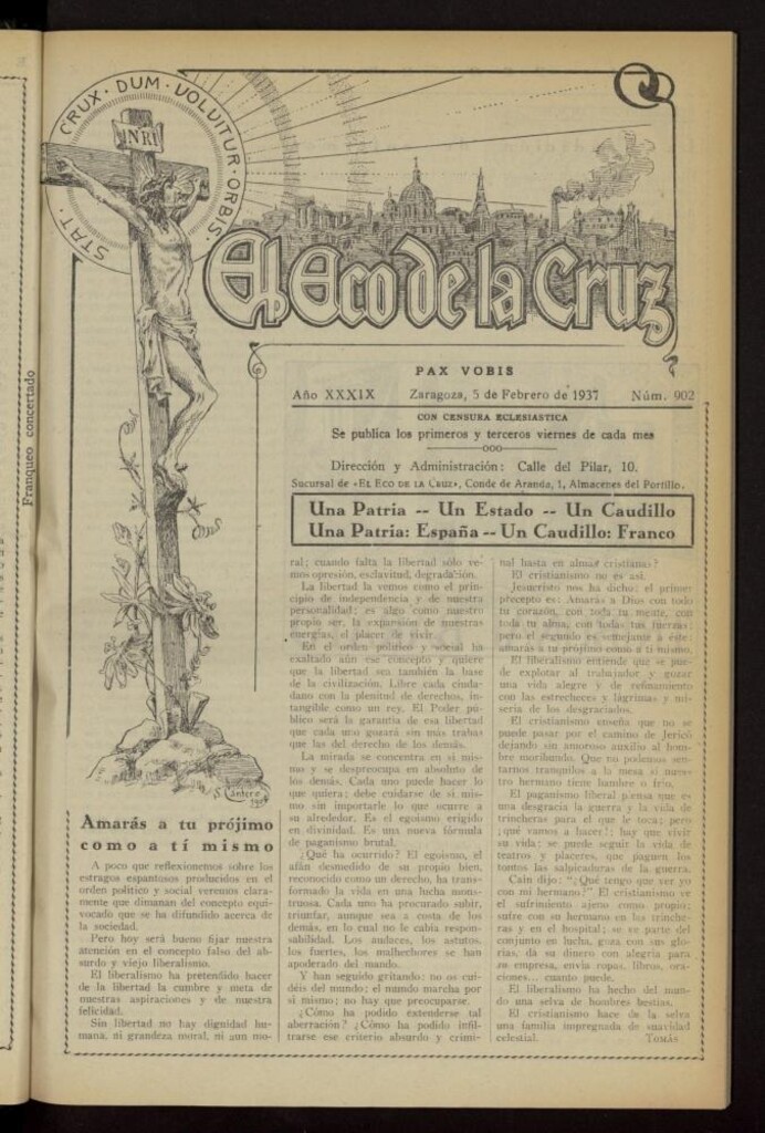 Miniatura de El Eco de la Cruz del 5 de febrero de 1937, nº 902