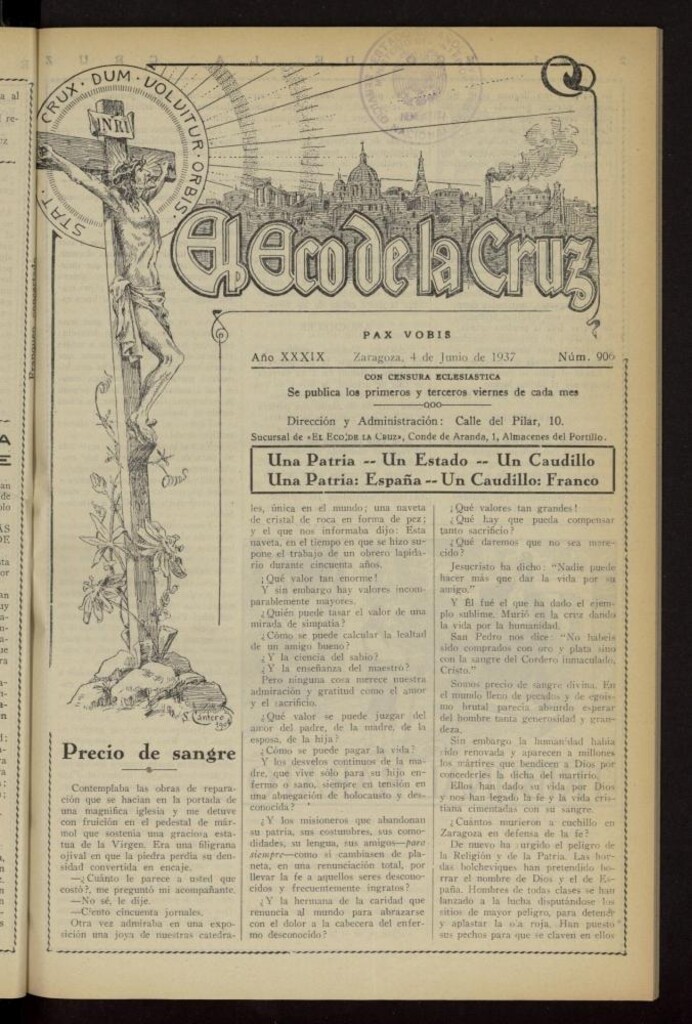 Miniatura de El Eco de la Cruz del 4 de junio de 1937, nº 906