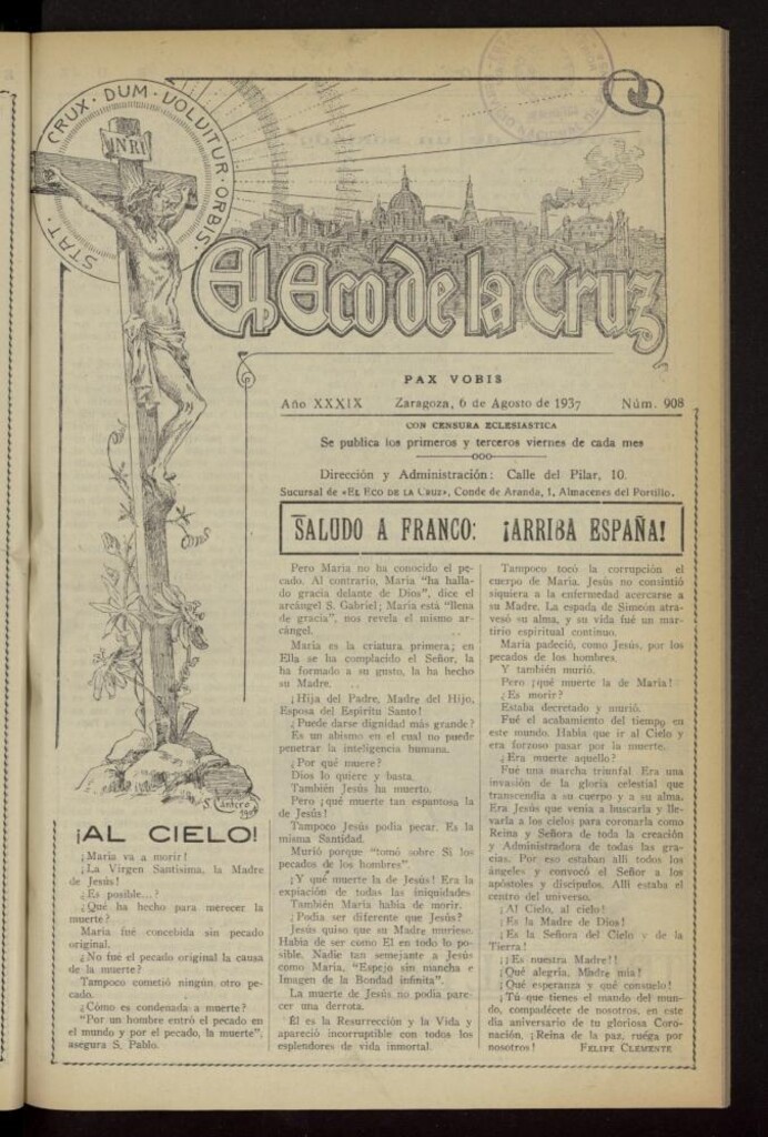 Miniatura de El Eco de la Cruz del 6 de agosto de 1937, nº 908