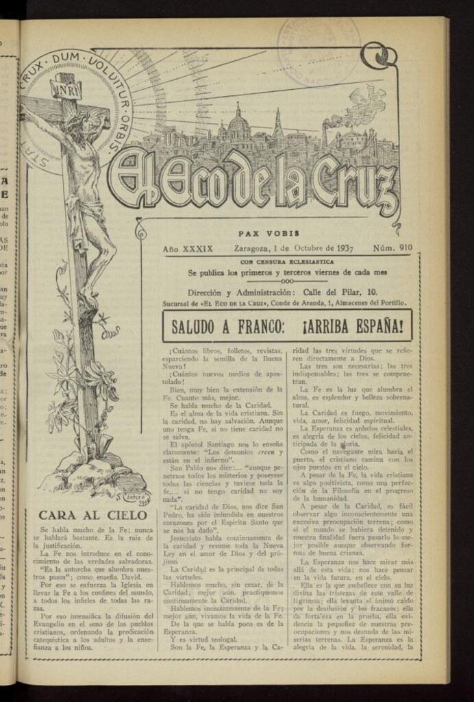 Miniatura de El Eco de la Cruz del 1 de octubre de 1937, nº 910
