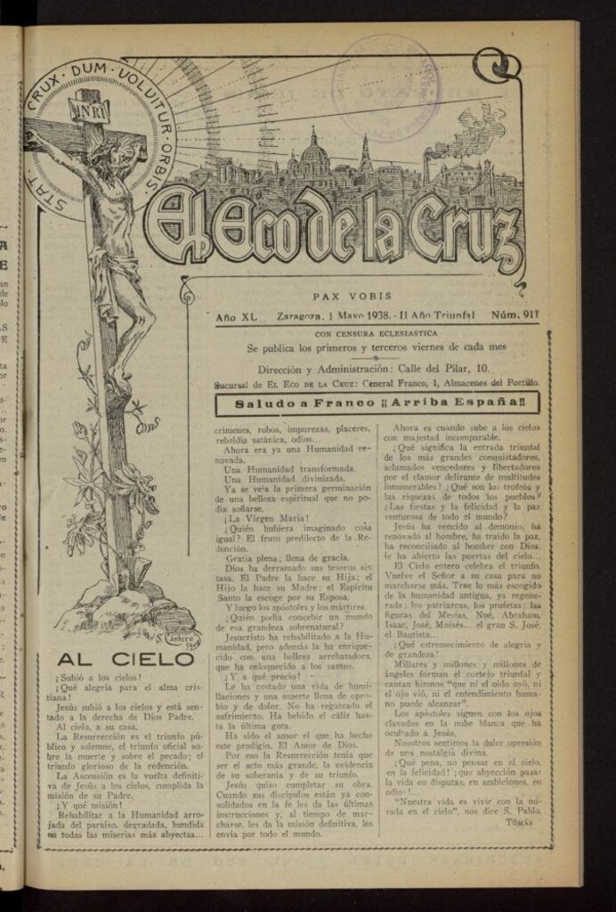 Miniatura de El Eco de la Cruz del 1 de mayo de 1938, nº 917