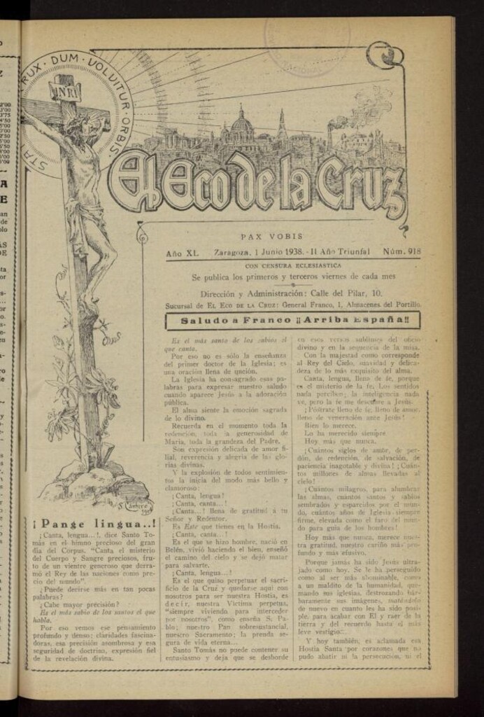 Miniatura de El Eco de la Cruz del 1 de junio de 1938, nº 918