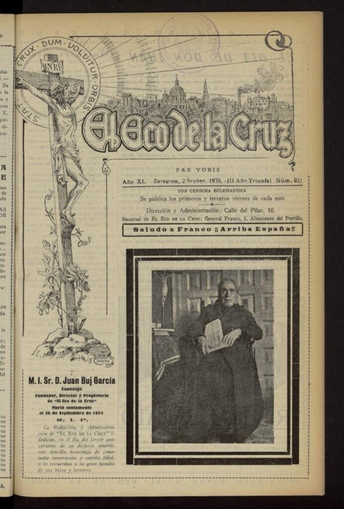 Miniatura de El Eco de la Cruz del 2 de septiembre de 1938, nº 921