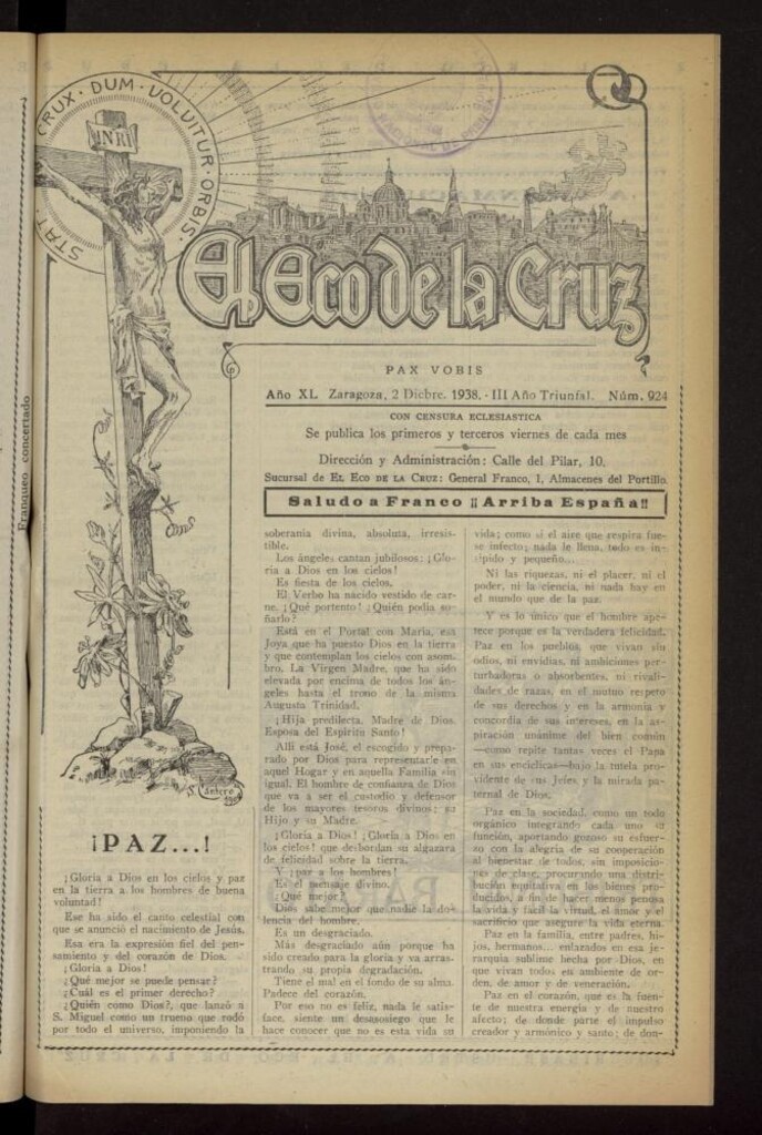 Miniatura de El Eco de la Cruz del 2 de diciembre de 1938, nº 924