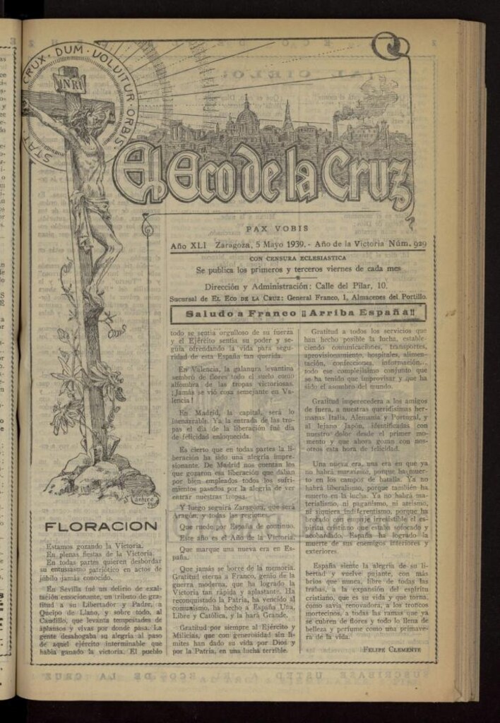 Miniatura de El Eco de la Cruz del 5 de mayo de 1939, nº 929