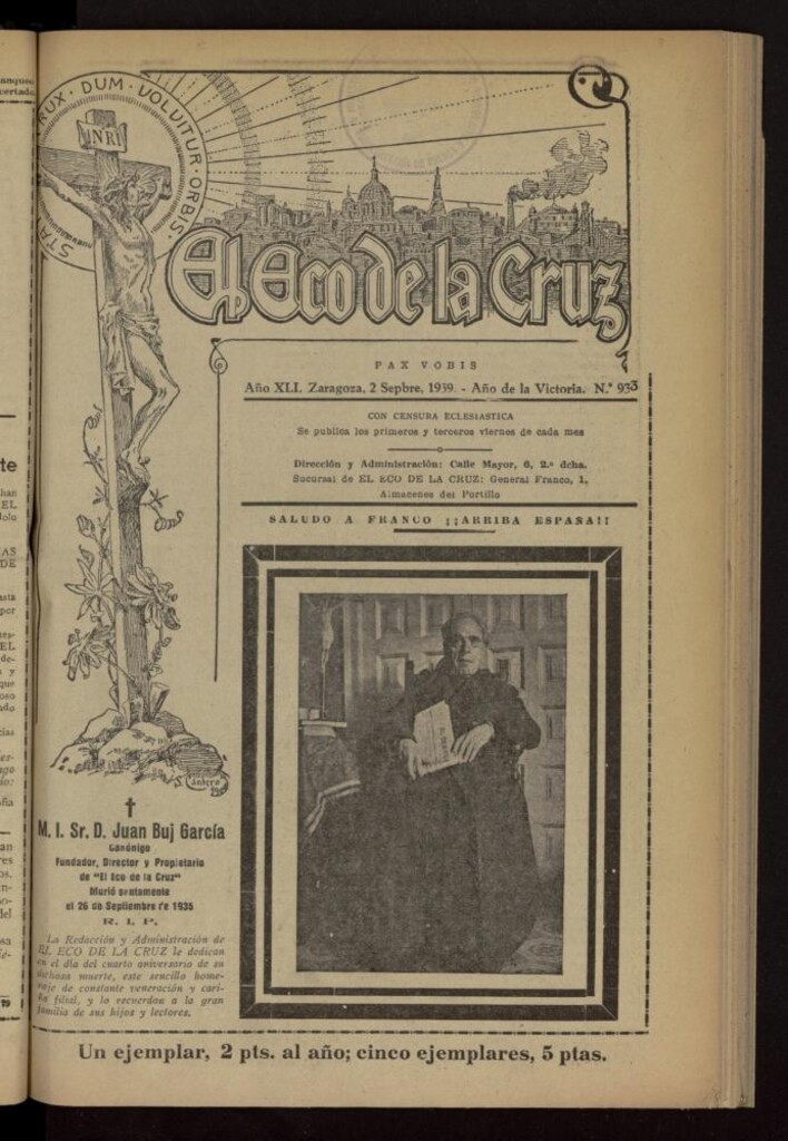 Miniatura de El Eco de la Cruz del 2 de septiembre de 1939, nº 933