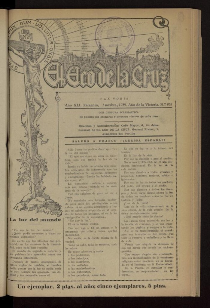 Miniatura de El Eco de la Cruz del 3 de noviembre de 1939, nº 935
