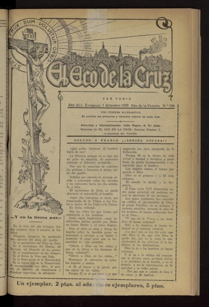 Miniatura de El Eco de la Cruz del 1 de diciembre de 1939, nº 936