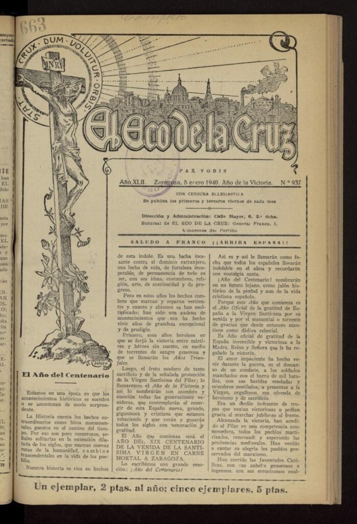 Miniatura de El Eco de la Cruz del 5 de enero de 1940, nº 937