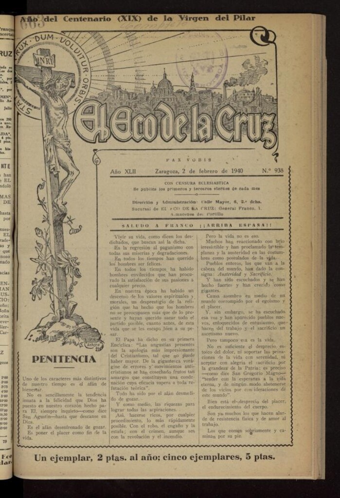 Miniatura de El Eco de la Cruz del 2 de febrero de 1940, nº 938