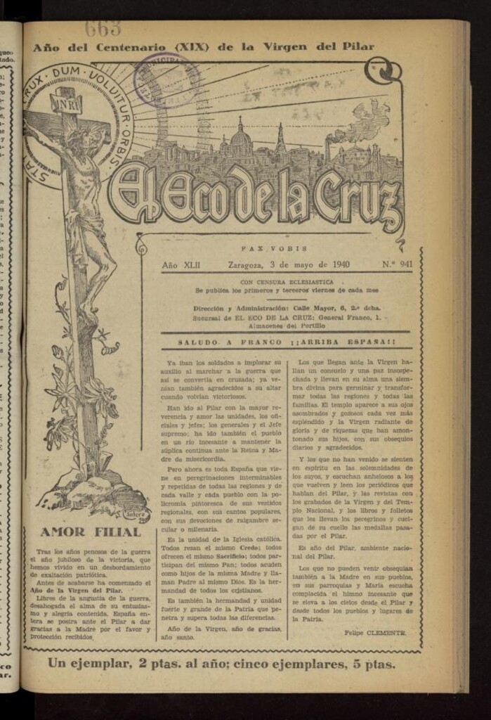 Miniatura de El Eco de la Cruz del 3 de mayo de 1940, nº 941