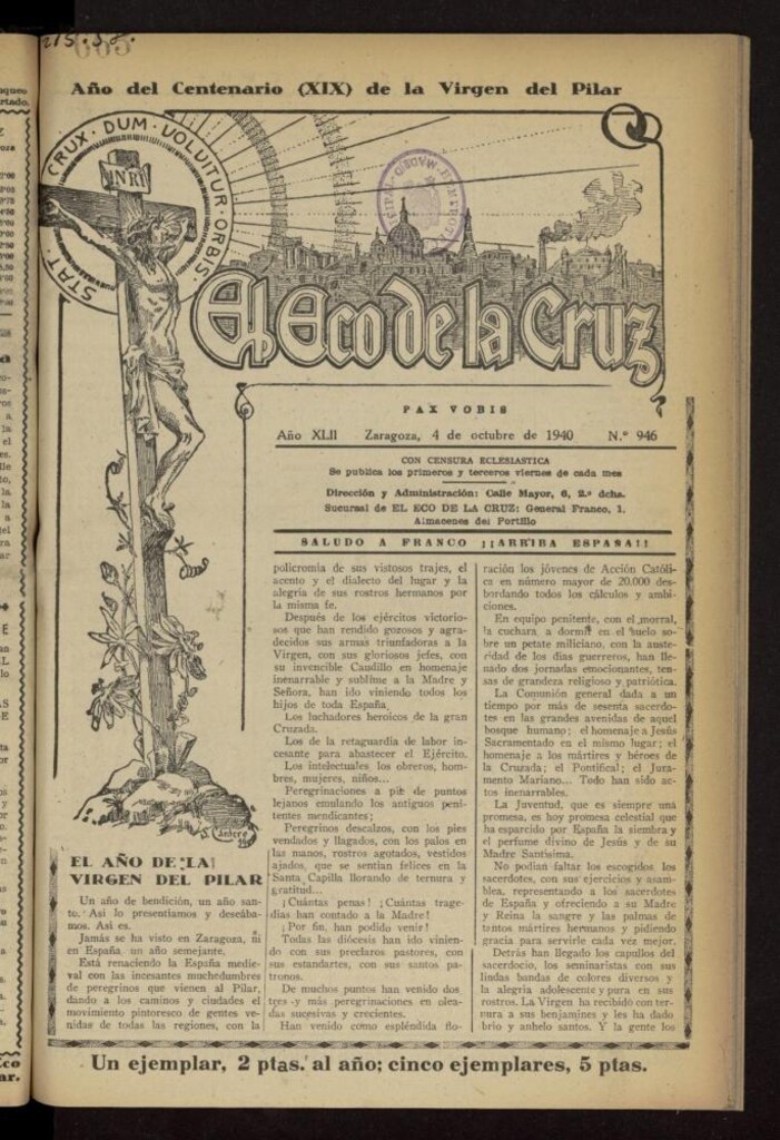 Miniatura de El Eco de la Cruz del 4 de octubre de 1940, nº 946