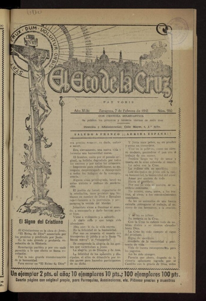 Miniatura de El Eco de la Cruz del 7 de febrero de 1941, nº 950